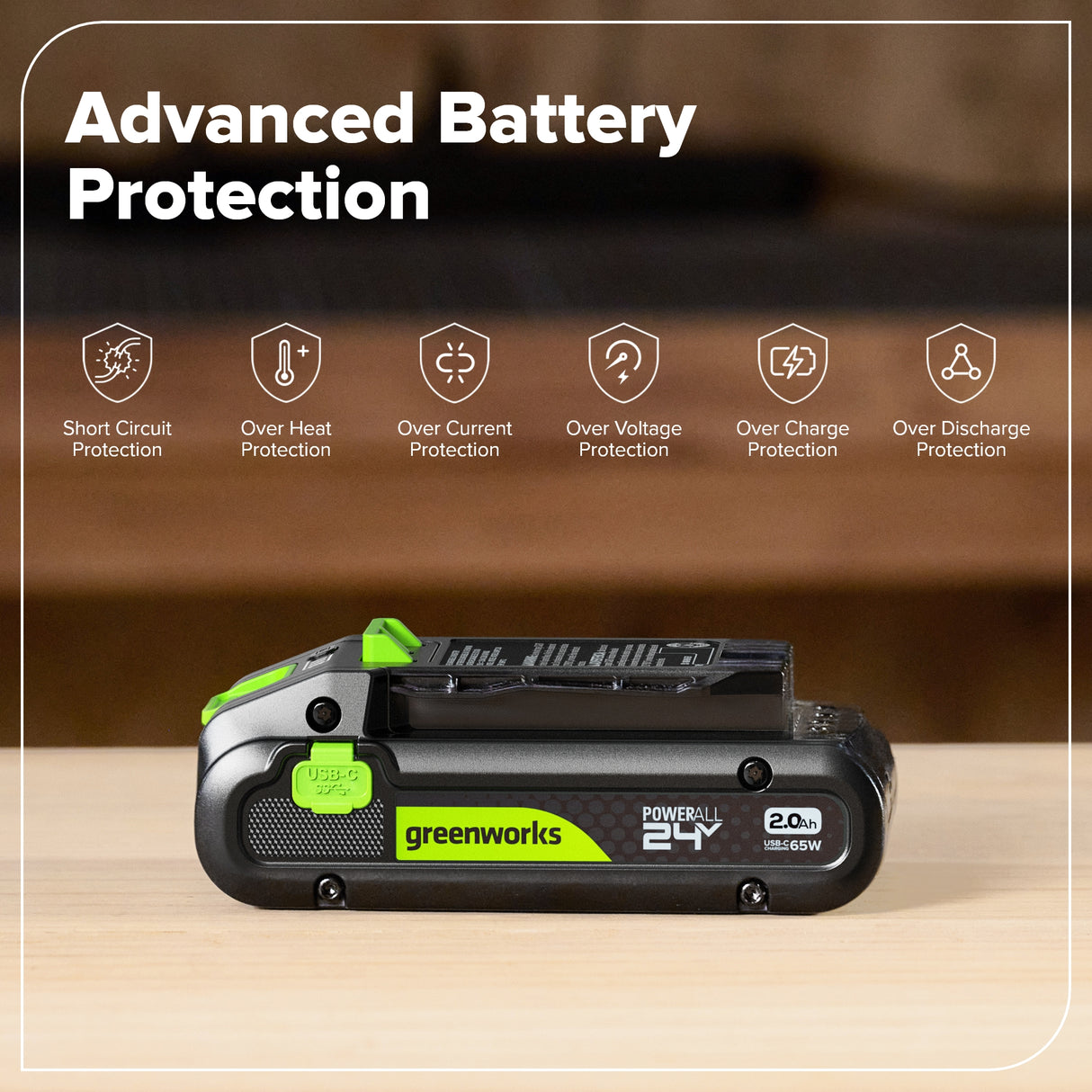 24V 2.0Ah High Power Battery with Type-C USB