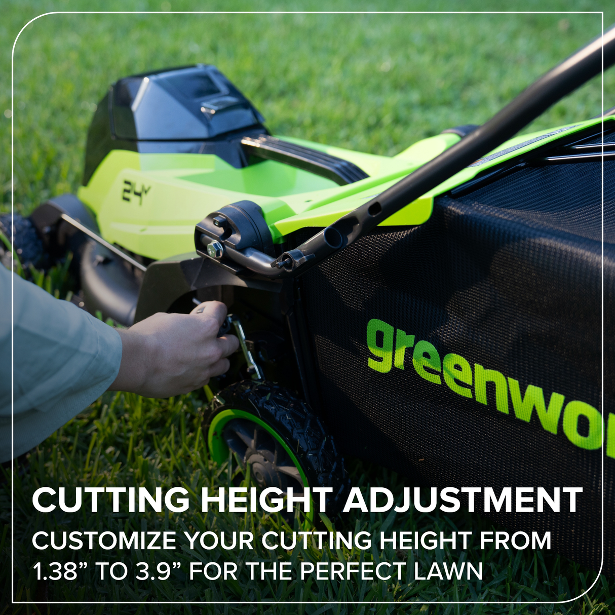 24V 14" Brushless Lawn Mower, 5.0Ah Battery and 65W Type-C Charger Included