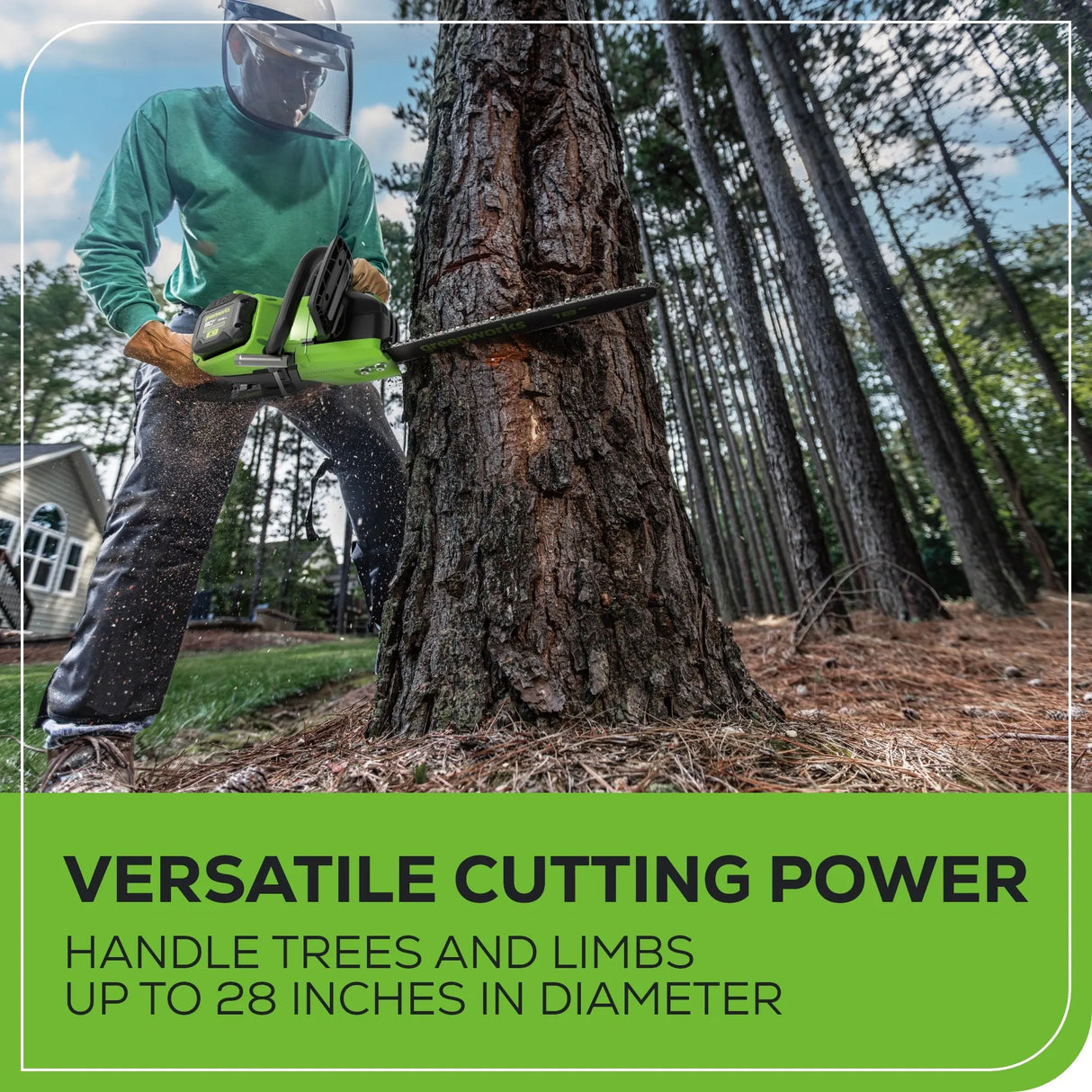 Greenworks 80V 16" Brushless Cordless Chainsaw, 2.5Ah Battery and Charger Included