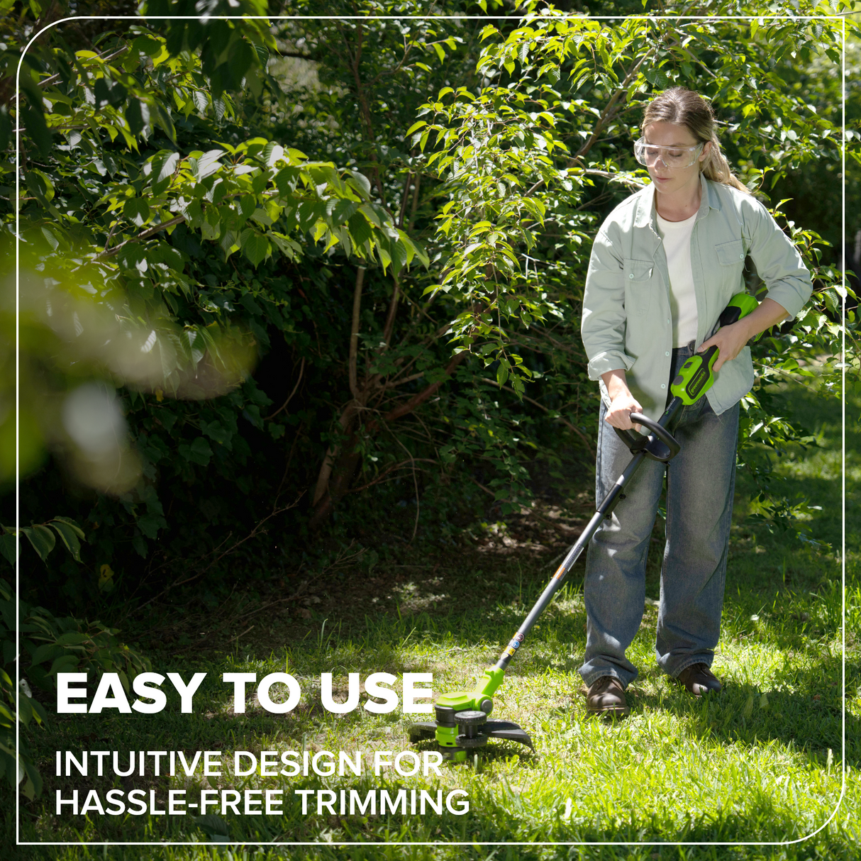 24V 13" Brushless String Trimmer, 4.0Ah 21700 Battery and 65W Type-C Charger with 3-FT Cable Included