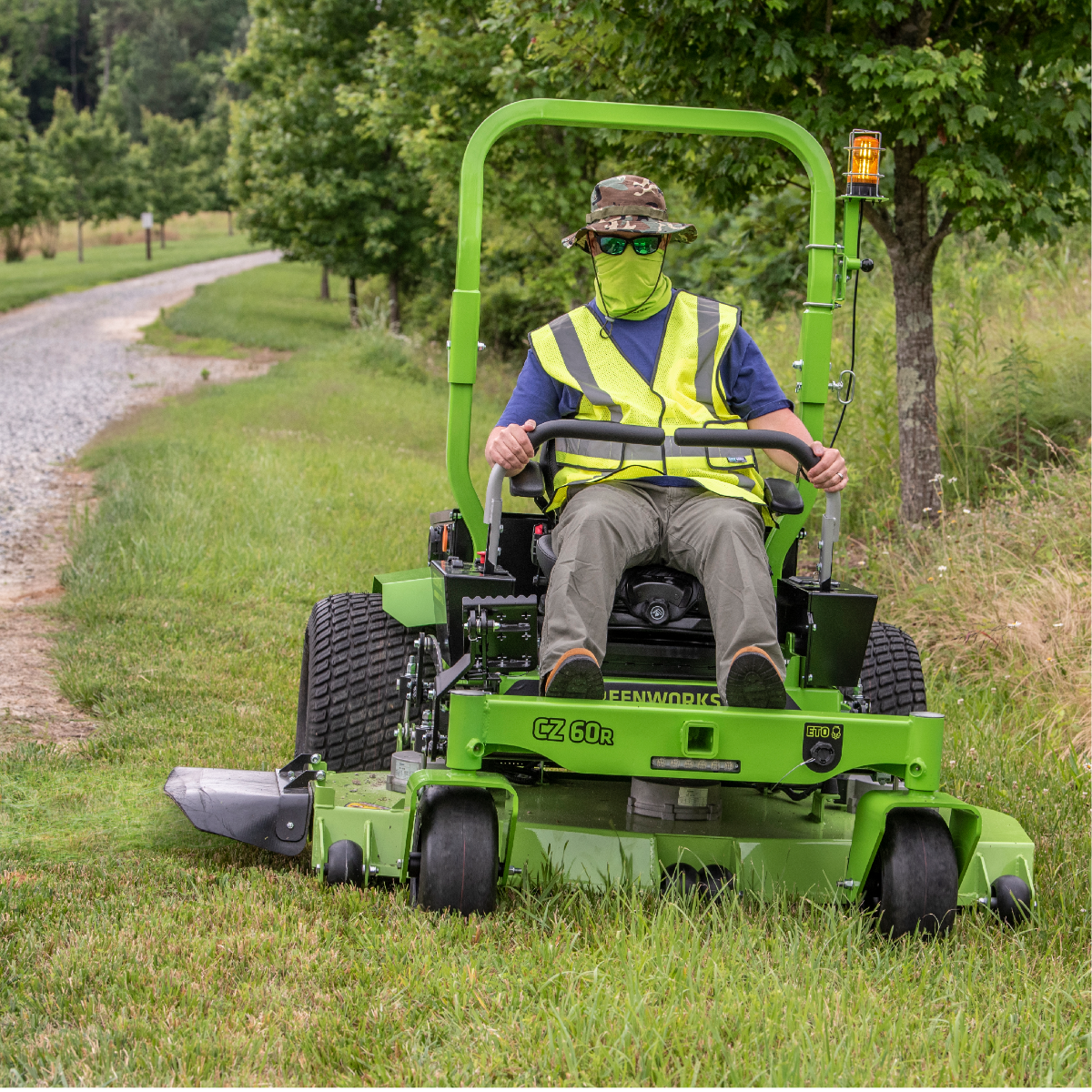 82V 60" 16kWh Commercial Ride-On Zero-Turn Mower