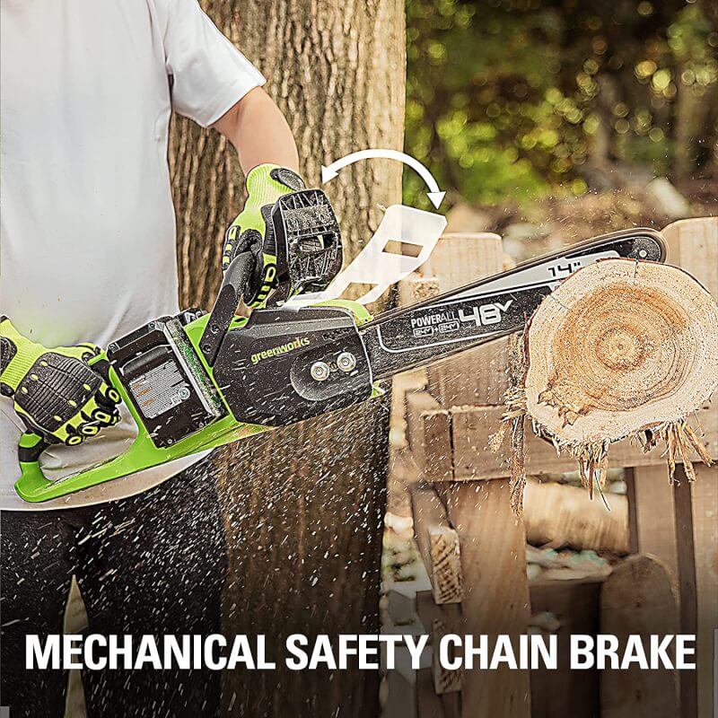 Scie à chaîne à batterie sans fil 48 V (24 V x 2), 14 pouces, avec deux (2) batteries USB 4,0 Ah et chargeur double port