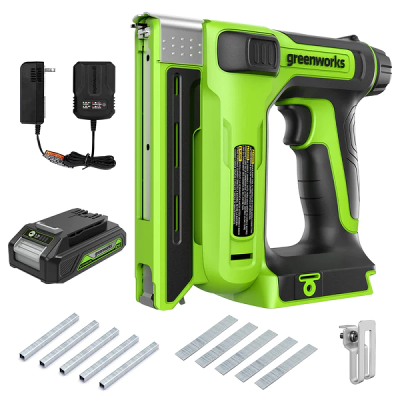 Agrafeuse 24 V, 3/8 pouce, batterie 2,0 Ah et chargeur inclus