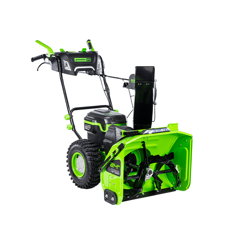 60V 24" Dual Stage Snow Thrower, (3) 5.0Ah Batteries and Dual Port Charger Included