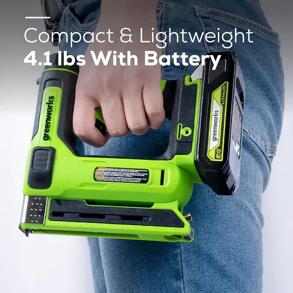 Agrafeuse 24 V, 3/8 pouce, batterie 2,0 Ah et chargeur inclus