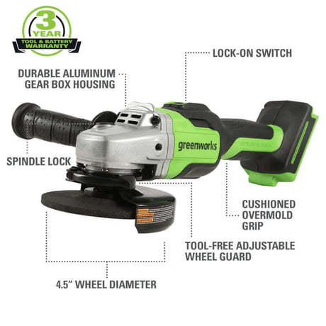 24V Angle Grinder, 4.0Ah USB Battery and Charger Included