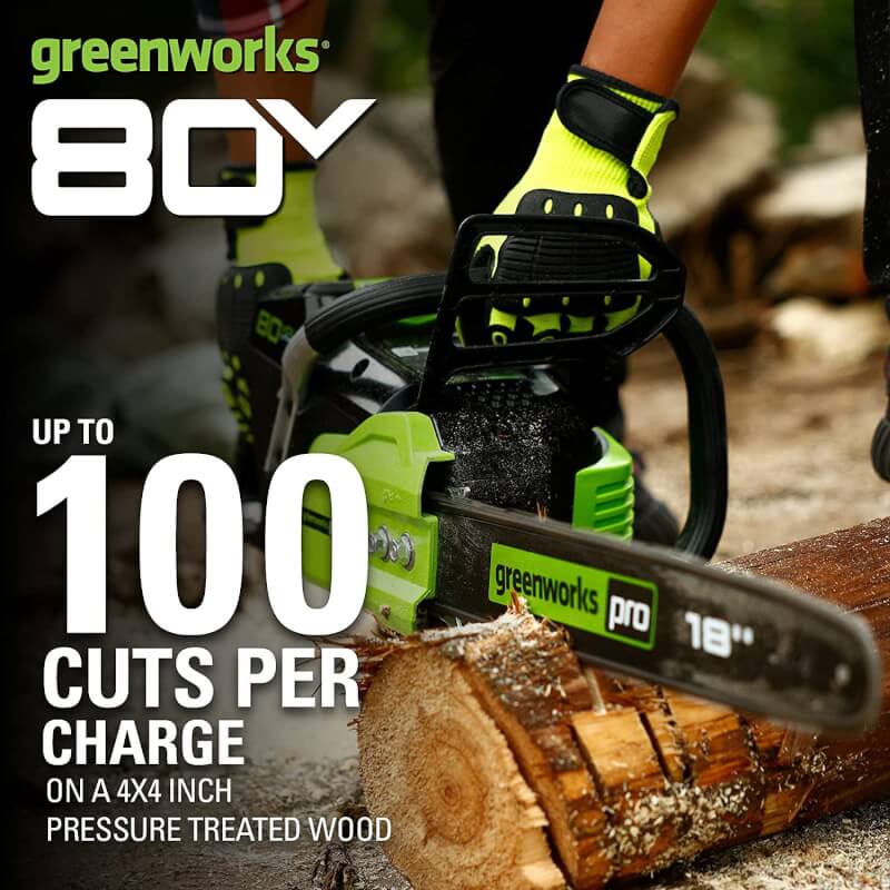 80V 18" Brushless Chainsaw, 2.0Ah Battery and Charger Included