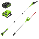 24V 8" Pole Saw & Pole Hedge Trimmer Combo, 4.0Ah Battery & Charger Included