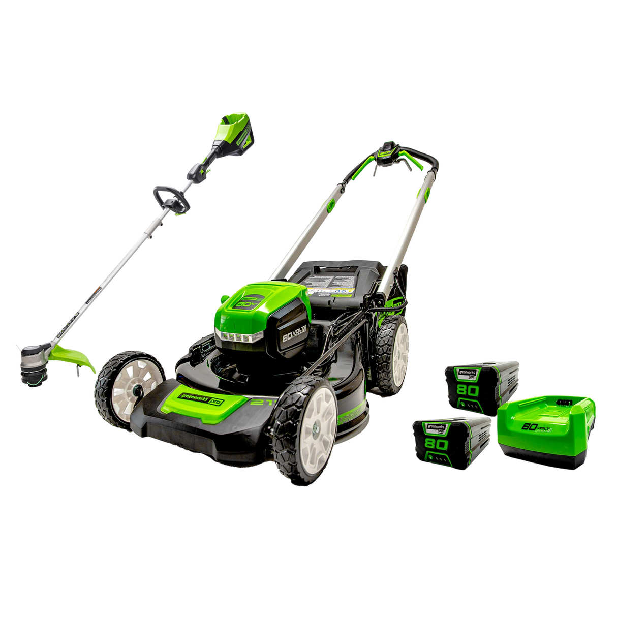 80V 21" Self-Propelled Mower & 80V 16" String Trimmer Combo Kit, 4.0Ah & 2.0Ah Battery and Charger Included