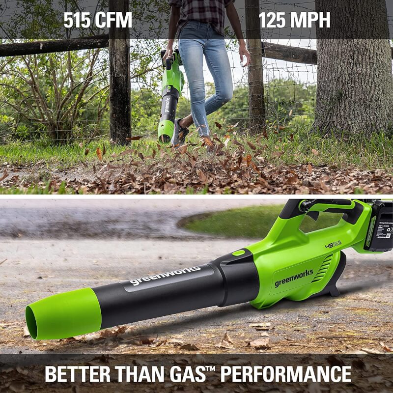 48V (2 x 24V) 515 CFM - 125 MPH  Leaf Blower, (2)  2.0Ah USB Batteries and 4A Dual Port Charger Included