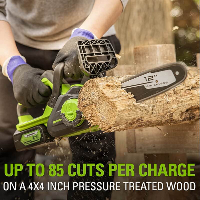 24V 12" Brushless Chainsaw, 4.0Ah USB Battery and Charger Included - CS24L410