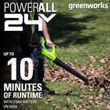 24V 100 MPH - 330 CFM Leaf Blower, 2.0Ah Battery and Charger Included