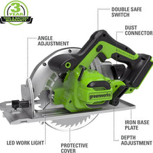 Load image into Gallery viewer, 24V 7.25&quot; Brushless Circular Saw (Tool Only) - CR24L00
