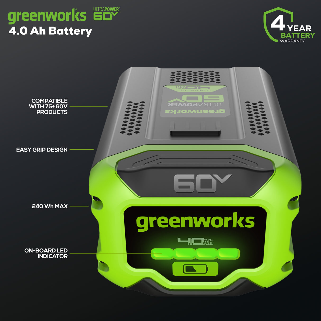 60V 4.0Ah Lithium-Ion Battery