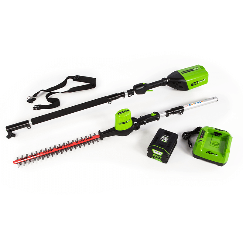 80V Pole Hedge Trimmer, 2.0Ah Battery and Charger Included