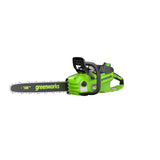 Greenworks 60V 18" 2.0kW Brushless Chainsaw, 4.0Ah Battery & Charger Included