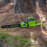 Greenworks 60V 18" 2.0kW Brushless Chainsaw, 4.0Ah Battery & Charger Included