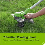 24V 13" Cordless Battery String Trimmer,  4.0Ah Battery and Charger Included