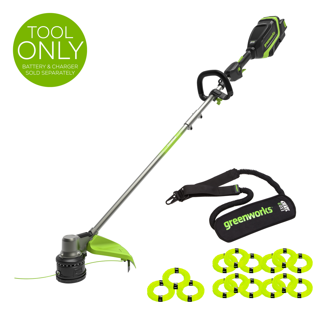 80V 17" Brushless String Trimmer (Tool Only) BONUS: Shoulder Strap and Extra Line