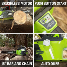 Load image into Gallery viewer, 40V 16&quot; Brushless Chainsaw, 4.0Ah Battery and Charger Included
