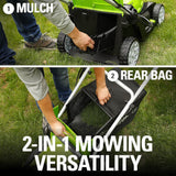 40V 17" Lawn Mower & 40V 12" String Trimmer Combo Kit, 4.0Ah Battery and Charger Included