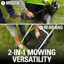 Charger l&#39;image dans la galerie, 40V 17&quot; Lawn Mower &amp; 40V 12&quot; String Trimmer Combo Kit, 4.0Ah Battery and Charger Included
