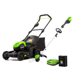 60V 17" Lawn Mower & 60V 13" String Trimmer Combo Kit, 4.0Ah Battery and Charger Included