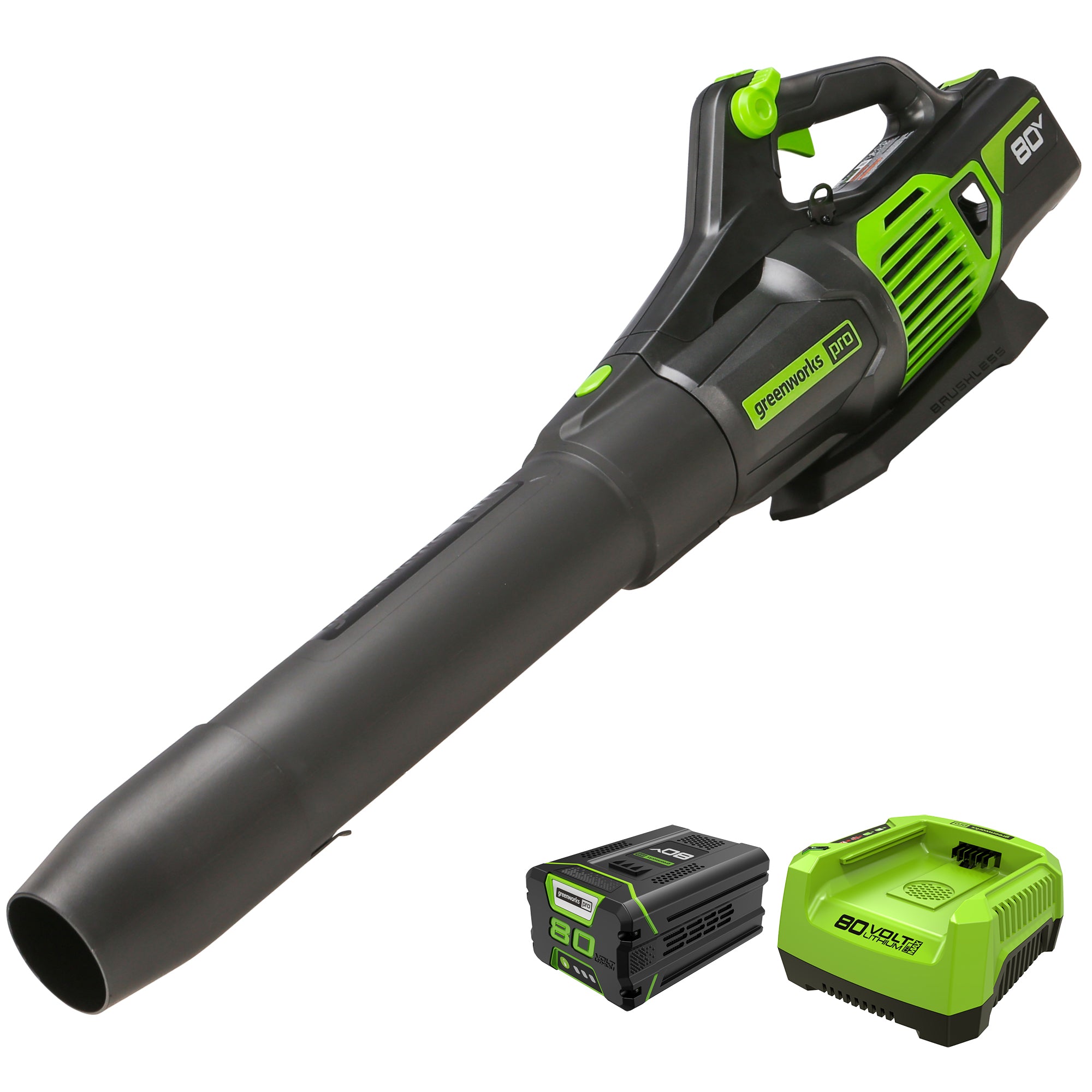 80V 650 CFM - 145 MPH Brushless Leaf Blower, 2.0Ah Battery and