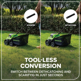 48V (24V X 2) 15" Cordless Battery Dethatcher/Scarifier, (2) 4.0Ah Batteries and 65W Charger Included