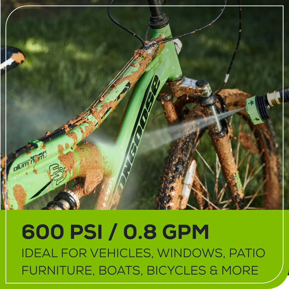 Ensemble de laveuse à pression à batterie 24 V, 600 PSI (lb/po²), (2) batteries 2,0 Ah et chargeur inclus. PLUS : Gant de lavage inclus.