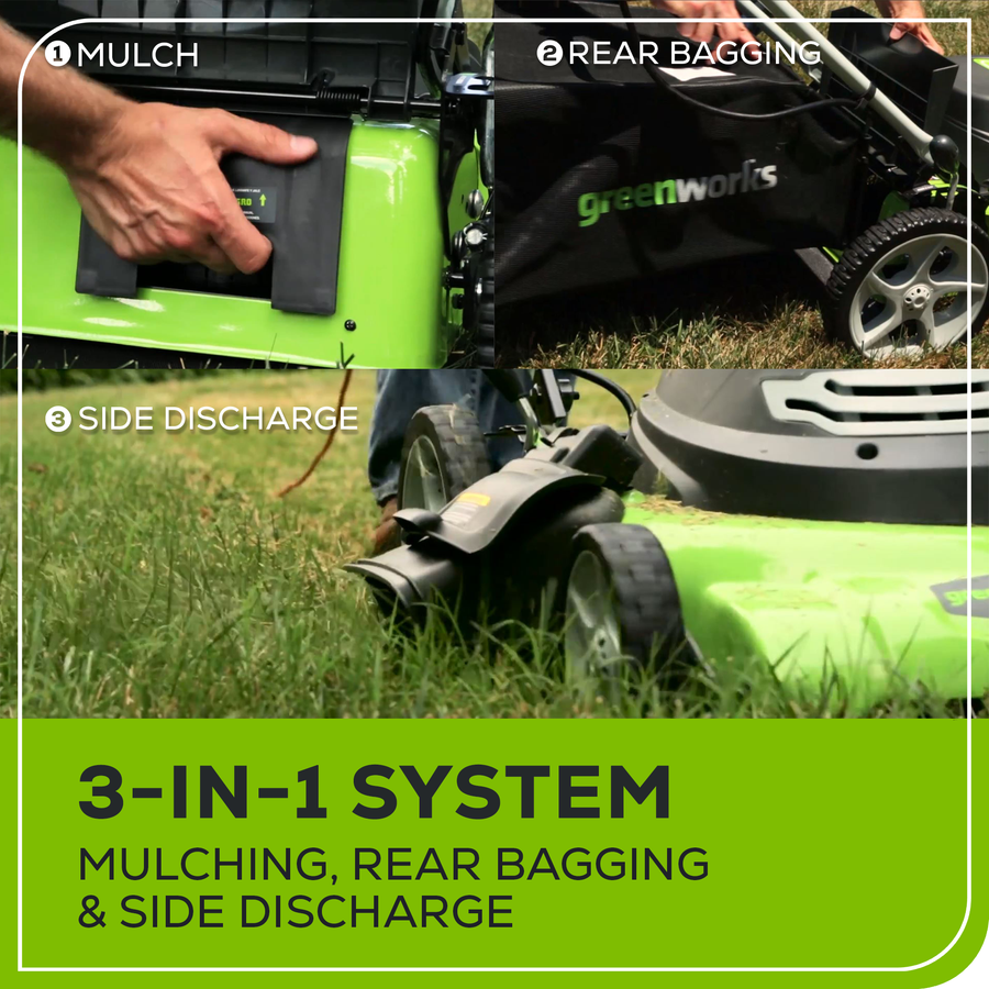 Electric Lawn Mower - 13 Amp 21" Corded Push Mower | Greenworks ...