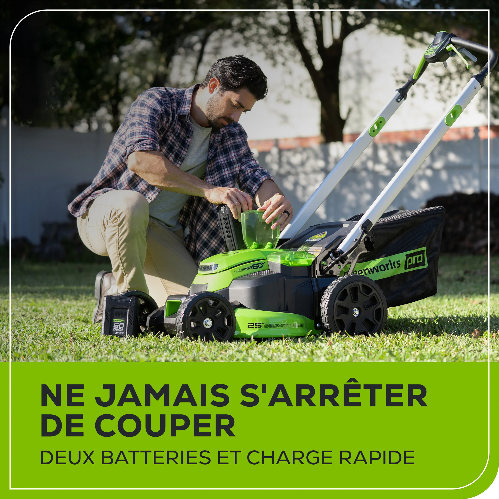 Tondeuse à Gazon Sans Fil 3 En 1 Avec 2 Batteries 2.0 Ah - Tête Rotative 90°, 3 Lames, Poignée Réglable - Pour Jardin Et Pelouse
