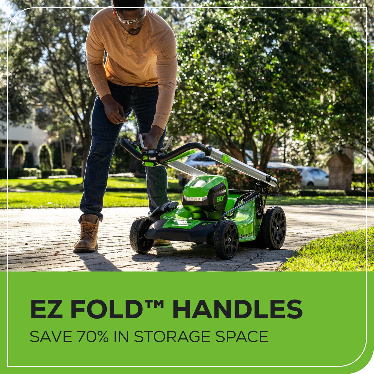 80V 21" Self-Propelled Cordless Lawn Mower ,  4.0Ah Battery and Rapid Charger Included