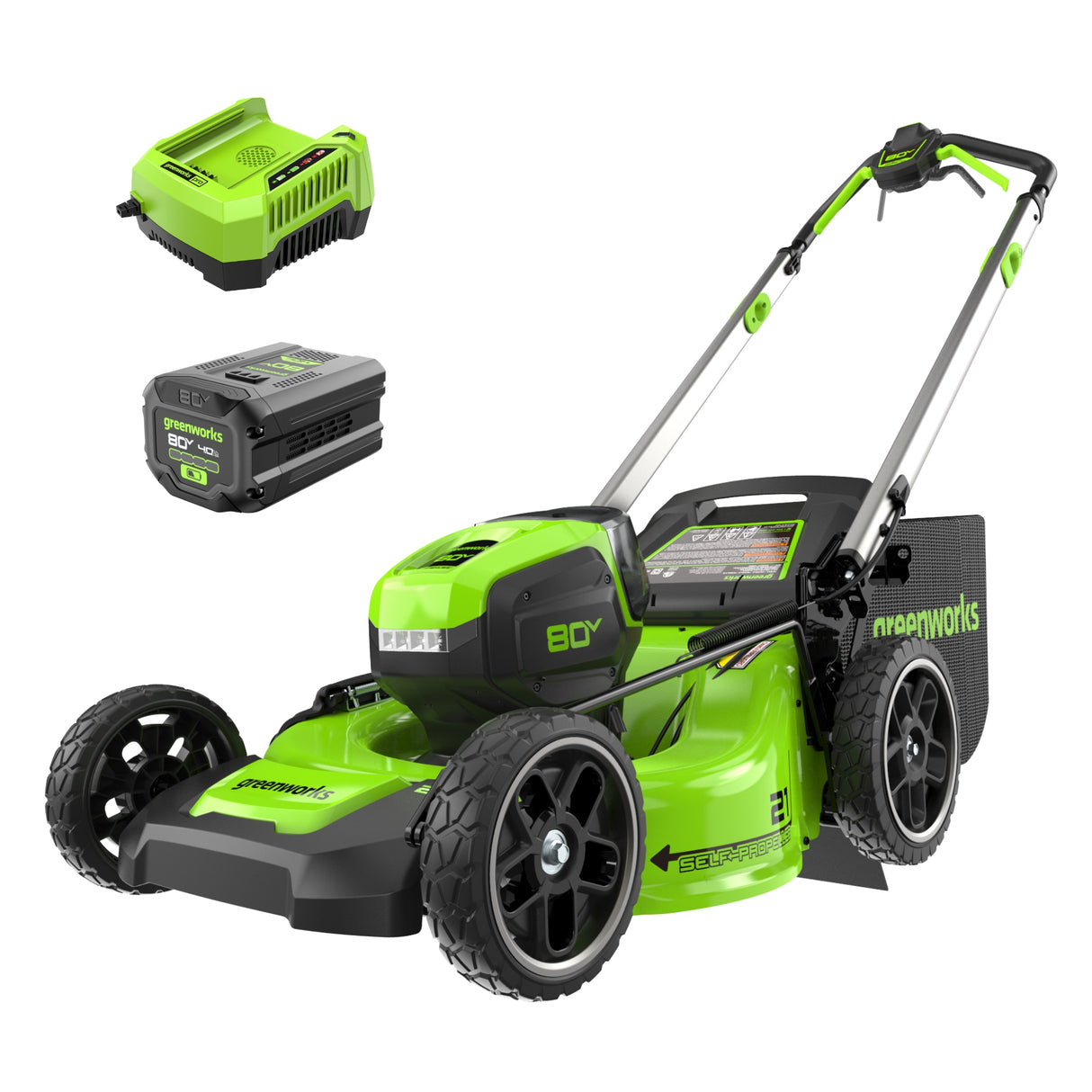80V 21" Self-Propelled Cordless Lawn Mower ,  4.0Ah Battery and Rapid Charger Included