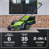 48V (24V x 2) 17" Brushless Lawn Mower, (2) 4.0Ah Batteries & 2-Port 65W Type-C Charger with (2) 3-Ft Cords Included