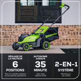 48V (24V x 2) 17" Brushless Lawn Mower, (2) 4.0Ah Batteries & 2-Port 65W Type-C Charger with (2) 3-Ft Cords Included