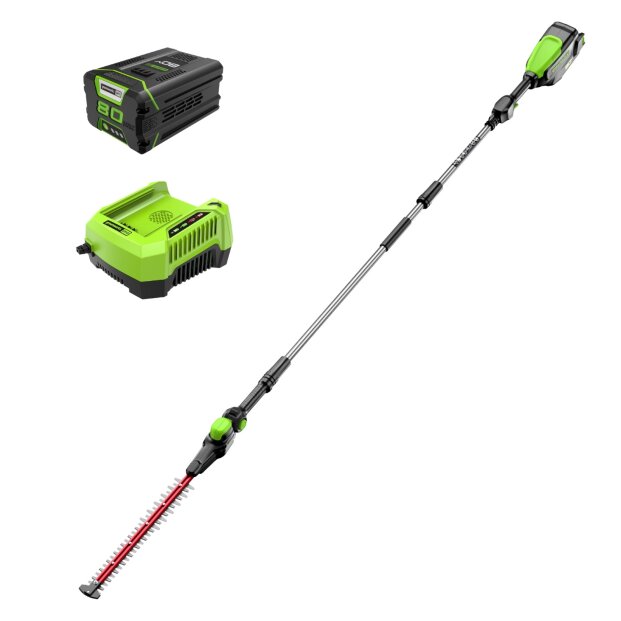 80V 20" Pole Hedge Trimmer, 2.0Ah Battery and Charger Included