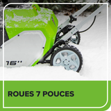 Souffleuse à neige électrique Greenworks de 10 A, 16 pouces
