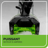 Souffleuse à neige électrique Greenworks de 10 A, 16 pouces