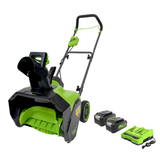 48V (24V x 2) 16" Cordless Snow Thrower, (2) 4.0Ah Batteries & 4A Dual Rapid Charger Included