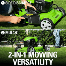 Load image into Gallery viewer, 48V (2 x 24V) 19&quot; Brushless Push Lawn Mower, (2) 24V 4.0Ah Batteries and Charger Included
