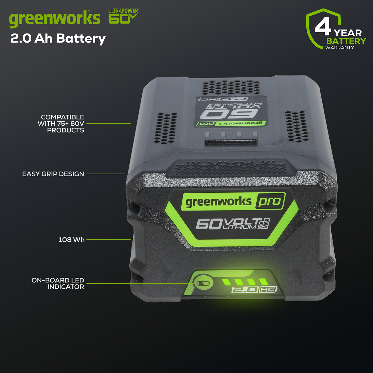 60V 2.0Ah Lithium-Ion Battery