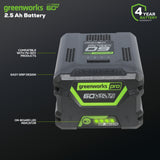 60V 2.5Ah Battery & Charger Combo Kit