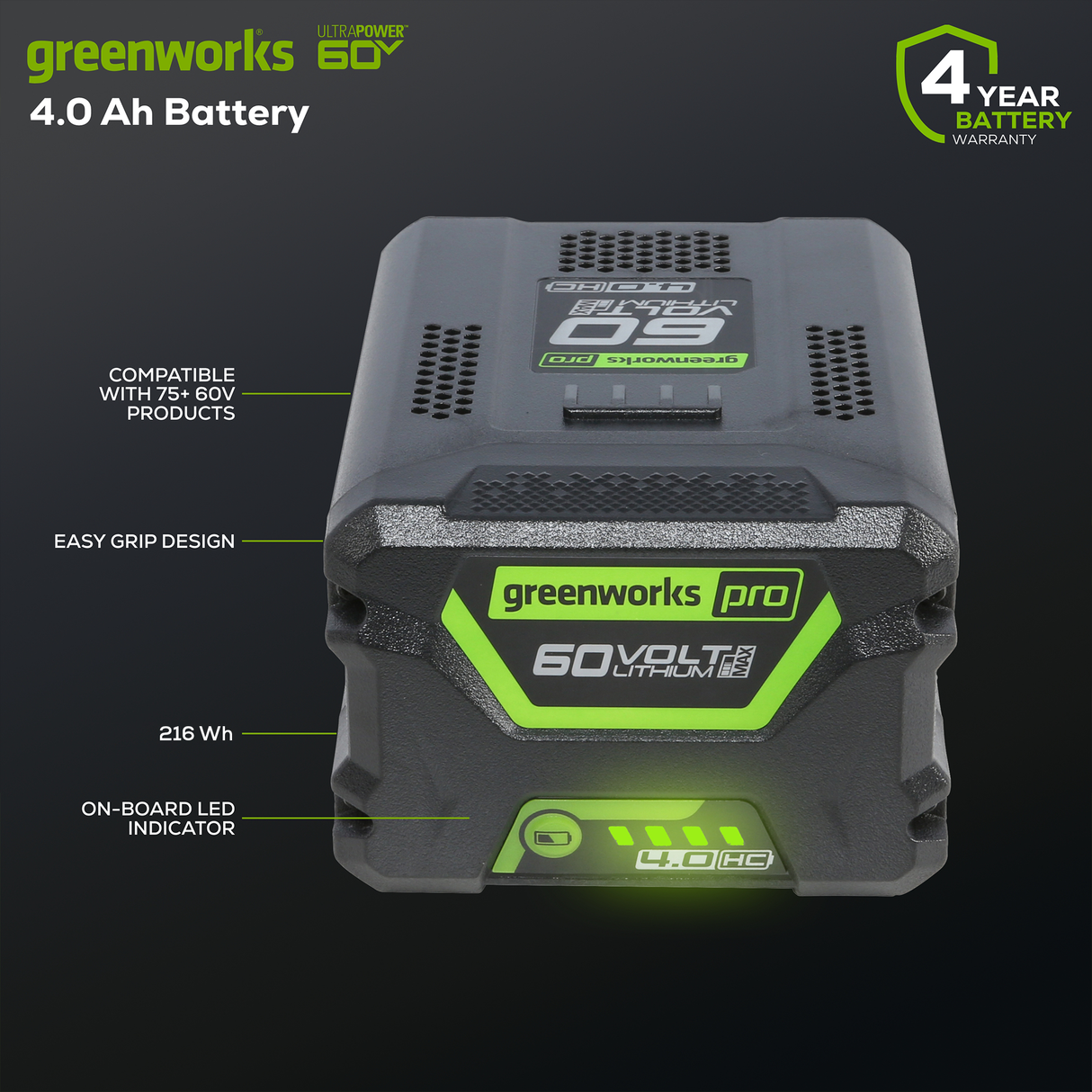 Batterie UltraPower 60 V, 4,0 Ah