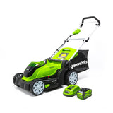 Greenworks 40V 17" Brushed Lawn Mower, 4.0Ah Battery and Charger Included
