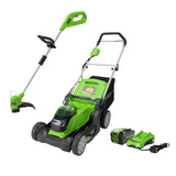 40V 17" Lawn Mower & 40V 12" String Trimmer Combo Kit, 4.0Ah Battery and Charger Included