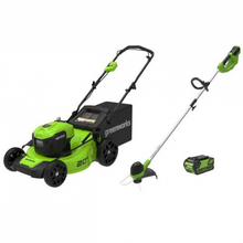 Charger l&#39;image dans la galerie, 40V 20&quot; Brushless Lawn Mower &amp; 40V 12&quot; String Trimmer, 4.0Ah Battery and Charger Included
