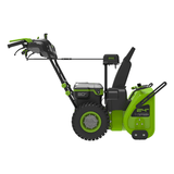 Greenworks 80V 24'' Dual Stage Snow Thrower, (3) 4.0Ah Batteries and Dual Port Charger Included