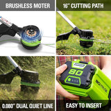 80V 21" Brushless Mower & 80V 16" Brushless String Trimmer Combo Kit, (2)  2.0Ah Batteries and Charger - CK80L410 (Available at Costco)