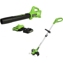 Load image into Gallery viewer, 24V String Trimmer and Blower Combo, 2.0Ah USB Battery and Charger Included

